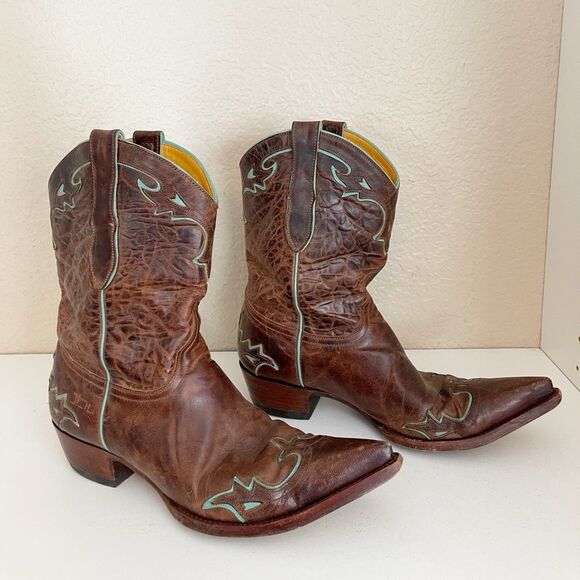 Old Gringo Women’s All leather Western Cowgirl Boots brown with turquoise   10 - Picture 4 of 10